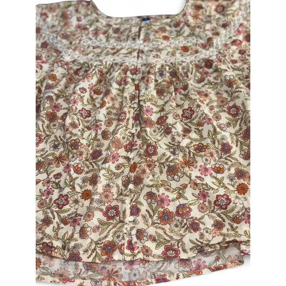 Old Navy Women's Blouse Size XL Floral Boho Long Sleeve Lace Button Down - Picture 3 of 8